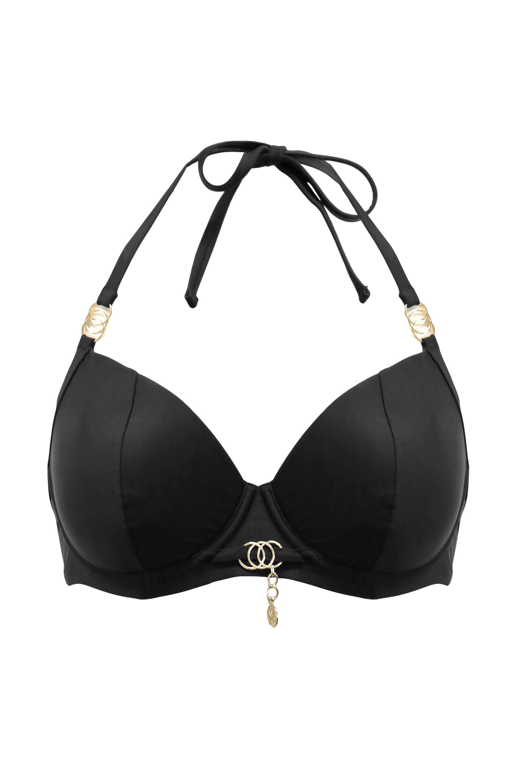 St Barts Underwired Lightly Padded Bikini Top In Black Pour Moi