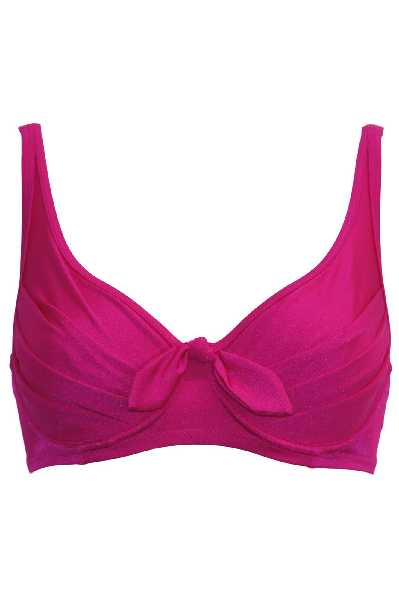 Azure Underwired Lined Non Padded Bikini Top In Pink Pour Moi