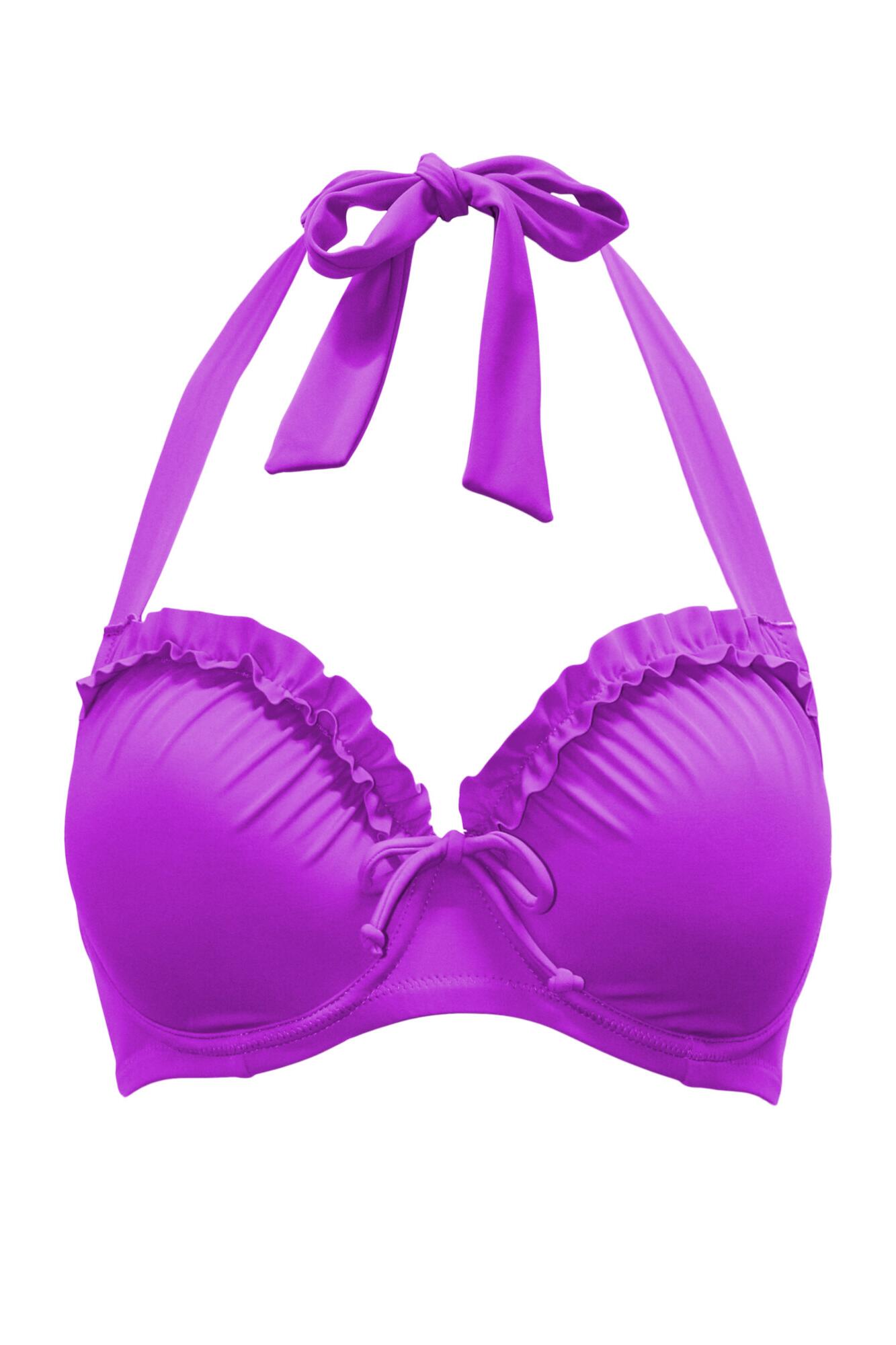 Ocean Breeze Underwired Padded Halter Bikini Top In Ultraviolet Pour Moi