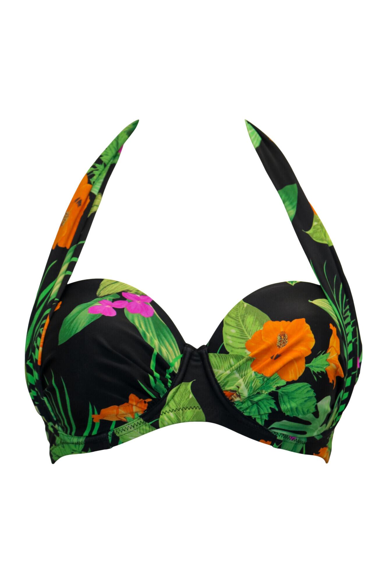 Palermo Strapless Padded Underwired Multiway Bikini Top In Tropical