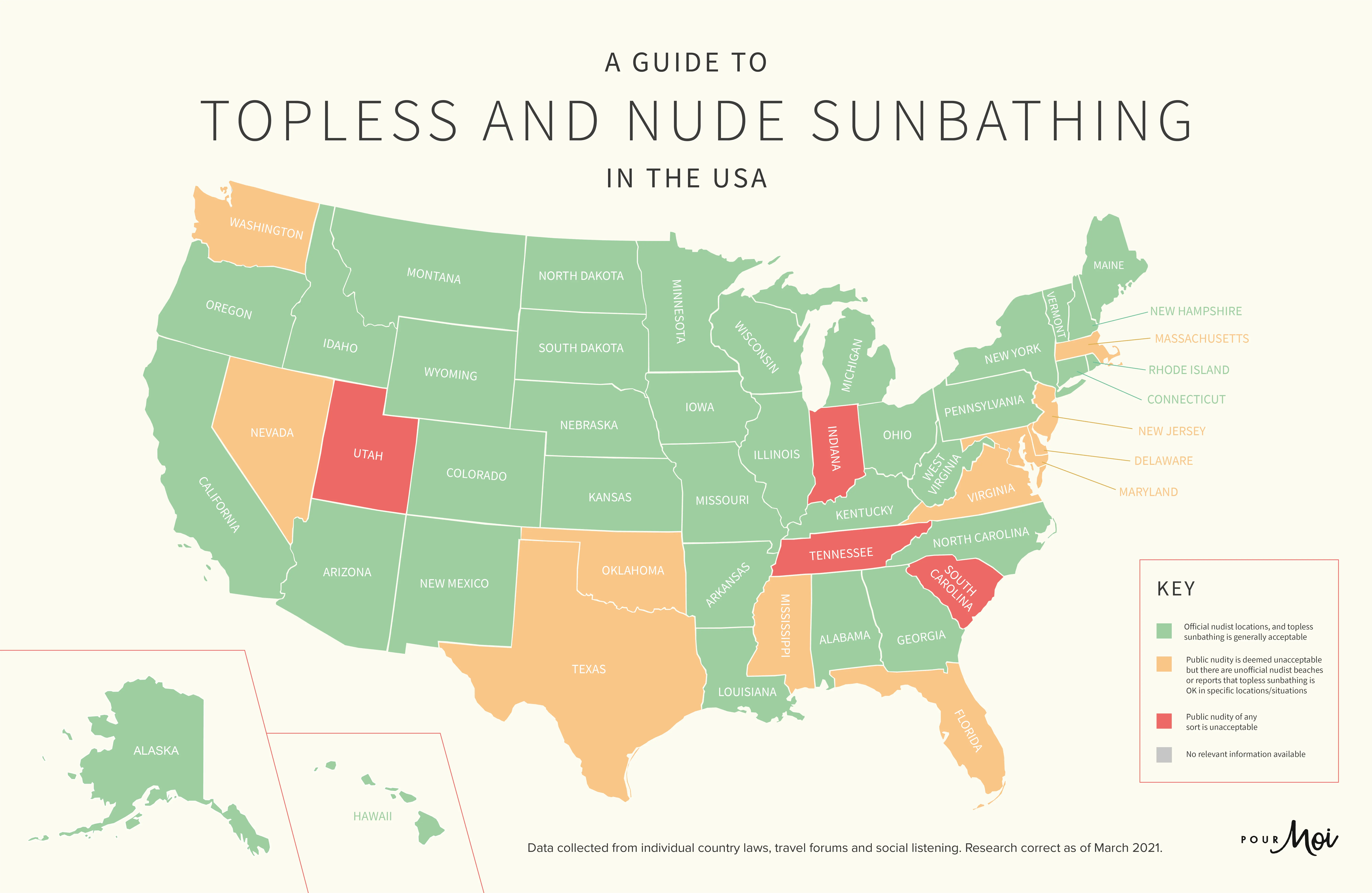 Rules for Topless and Nude Sunbathing Around America Pour
