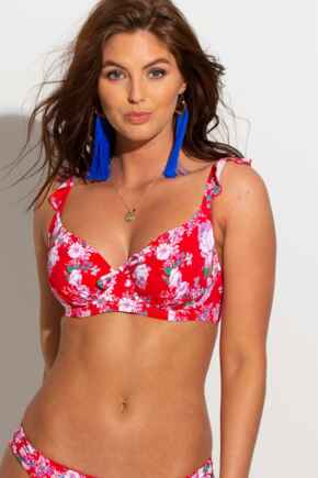 Santa Monica Underwired Top - Red Floral