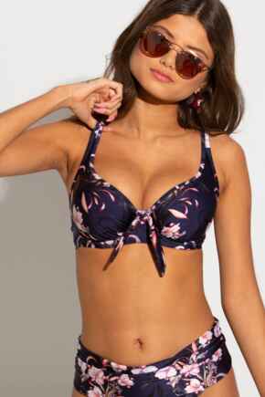 Orchid Luxe Underwired Non Padded Top - Navy/Pink