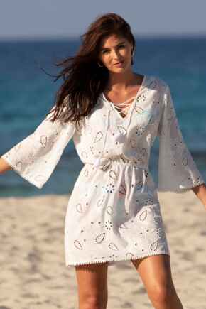 Cotton Broderie Cover Up - White