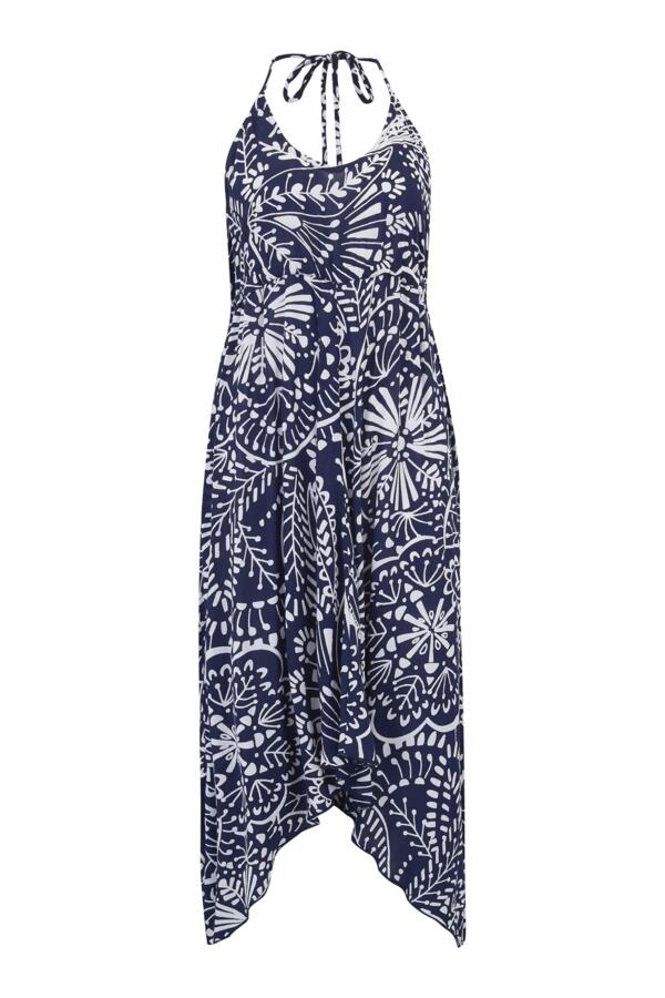 Scandi Print Hanky Hem Beach Dress