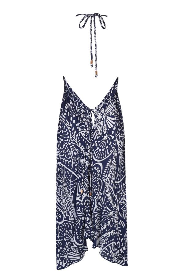 Scandi Print Hanky Hem Beach Dress