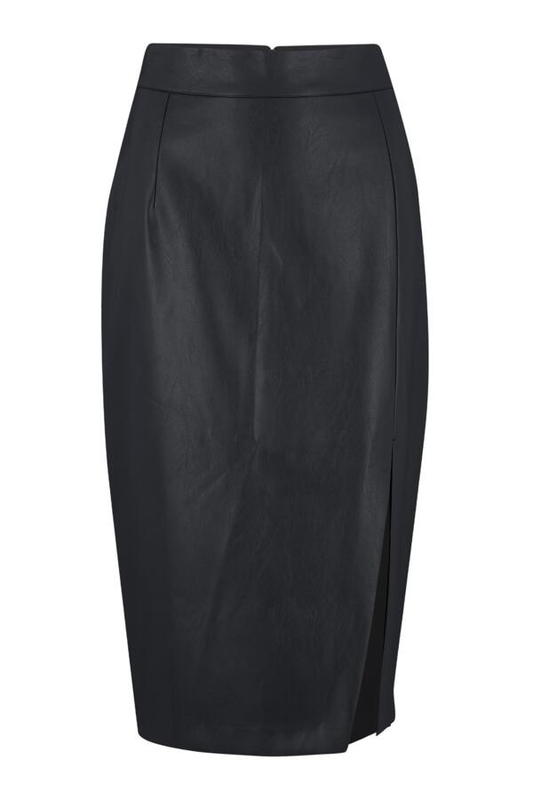 Elise Faux Leather Midi Pencil Skirt