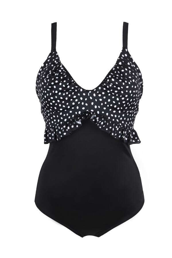 Hot Spots Frill Tummy Control Swimsuit