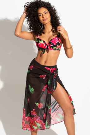 Orchid Luxe Sarong - Black/Pink