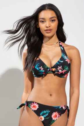 Waterfall Underwired Halter Triangle Top - Tropical