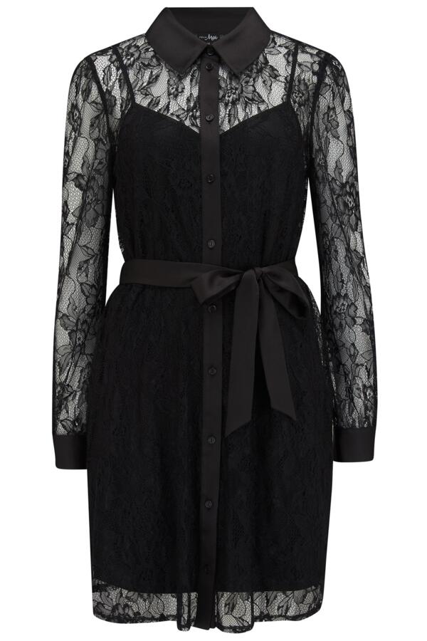 Clara Fuller Bust Long Sleeve Lace Shirt Dress