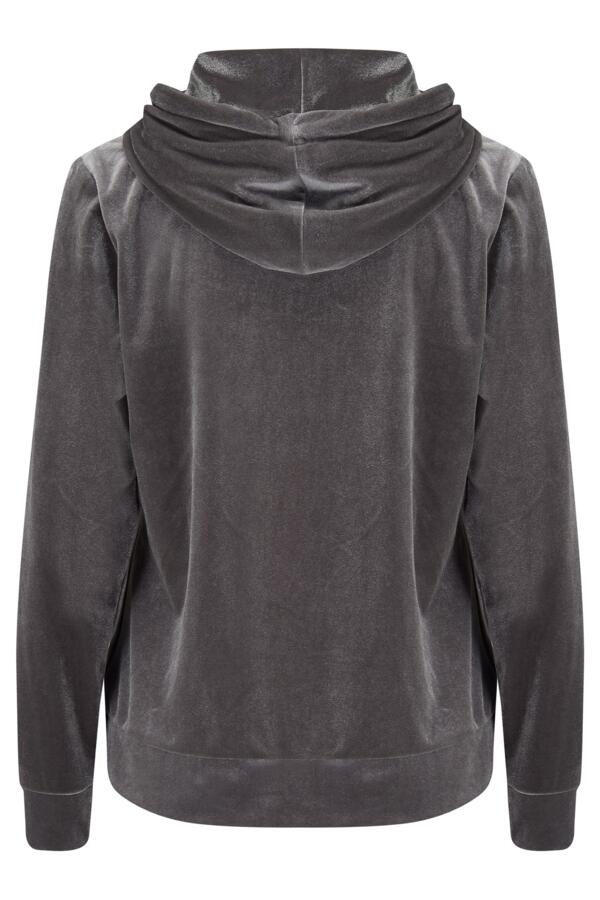 Velour Zip Through Hoodie