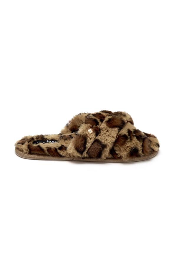 Faux Fur Crossover Slider Slipper