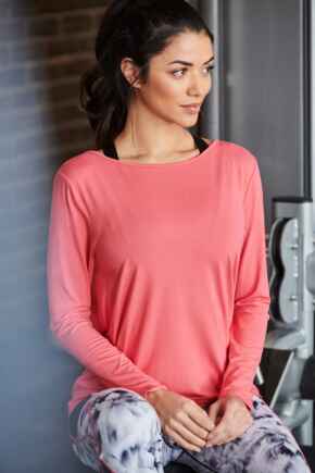 Cross Back Jersey Yoga Top - Coral