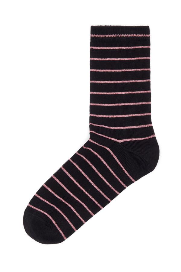 Pippa Cotton Rich Sock - Black/Rose Gold