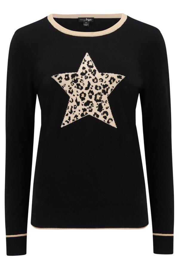 Leopard Jacquard Star Knit Jumper