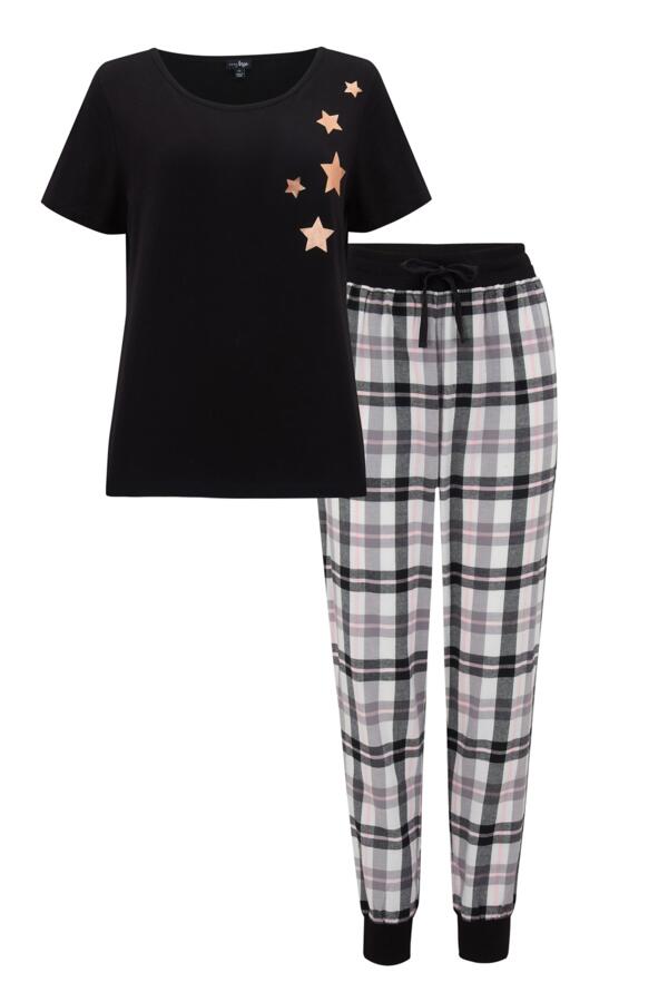 Cosy Check Trouser and Jersey T-Shirt Pyjama