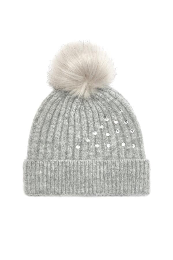 Diamante Embellished Pom Beanie