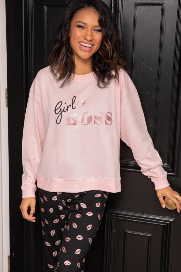 Girl Boss Cotton Jersey Jogger Pyjama Set