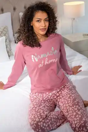 Namaste at Home Cotton Jersey Pyjama Set - Mink/Blush