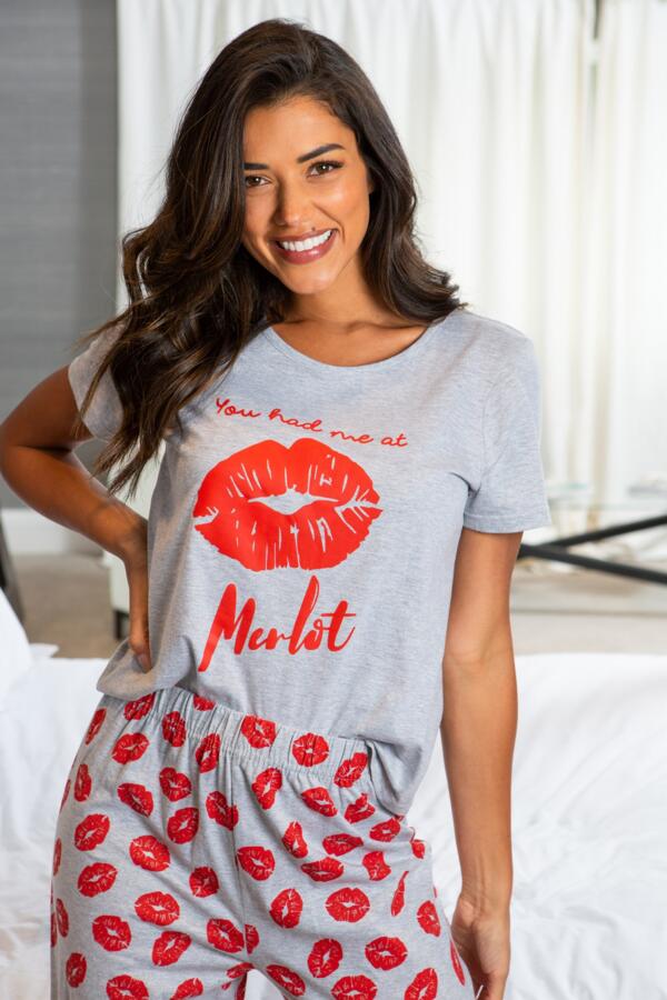 You Had Me at Merlot Cotton Jersey Pyjama Set