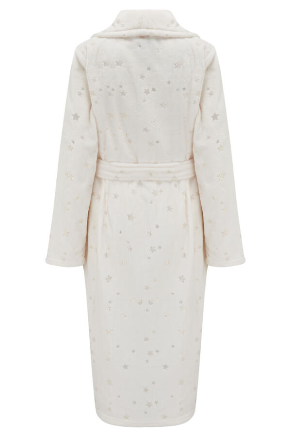 Metallic Star Print Shawl Collar Dressing Gown