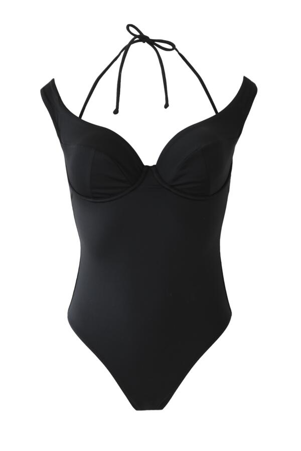 Underwired Off the Shoulder Double Strap Tummy Control Swimsuit