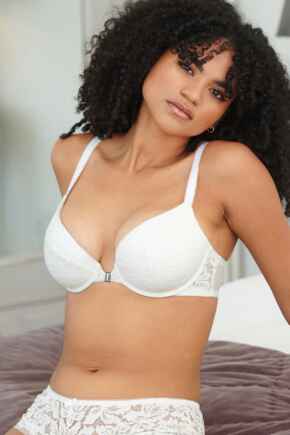 Reflection Front Fastening Removable Pad Bra - White
