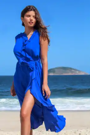Midaxi Wrap Multiway Beach Dress - Ultramarine