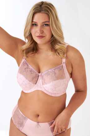 Imogen Rose Embroidered Bra - Pink/Taupe