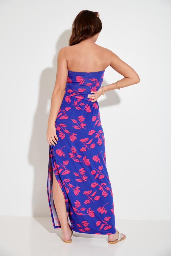 Jersey Strapless Side Split Multiway Maxi Beach Dress