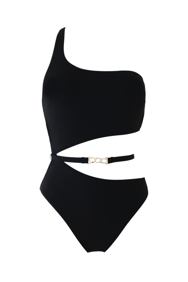 India Chains One Shoulder Cut Out Swimsuit