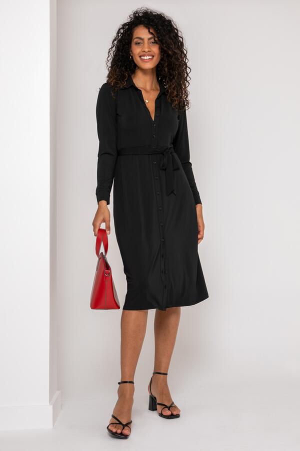 Bailey Slinky Jersey Midi Shirt Dress