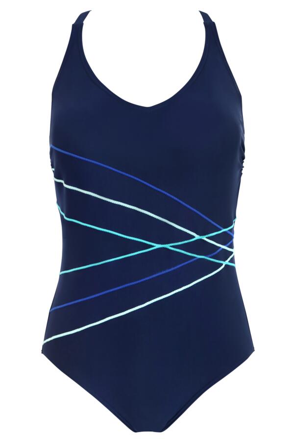 Energy Chlorine Resistant V-Neck Linear Swimsuit