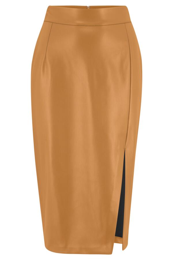 Elise Faux Leather Midi Pencil Skirt