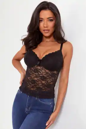 Rebel Strapless Padded Underwired Body, Pour Moi, Rebel Strapless Padded  Underwired Body, Black, Lace