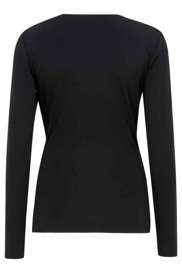 Bryony Fuller Bust Slinky Jersey Long Sleeve Wrap Top