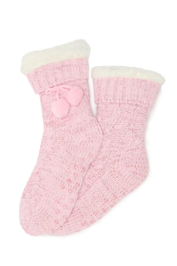 Cosy Cable Lined Knit Slipper Sock