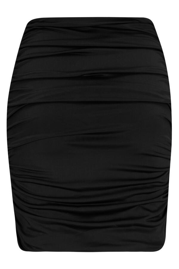 Adele Shine Jersey Ruche Mini Skirt