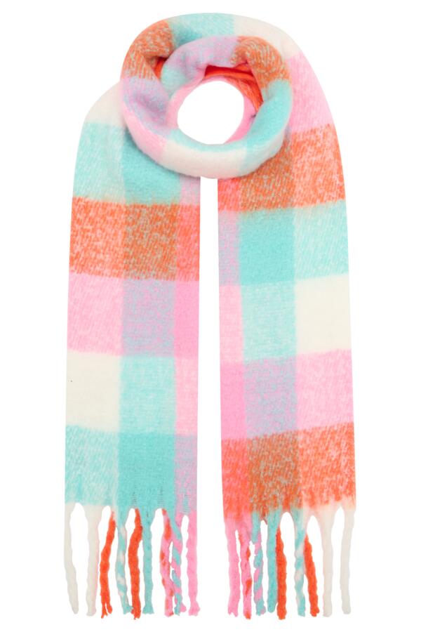 Brushed Check Tassel Scarf