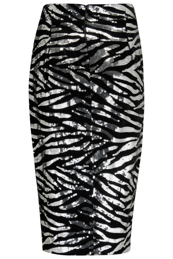 Selena Velvet Sequin Pencil Skirt