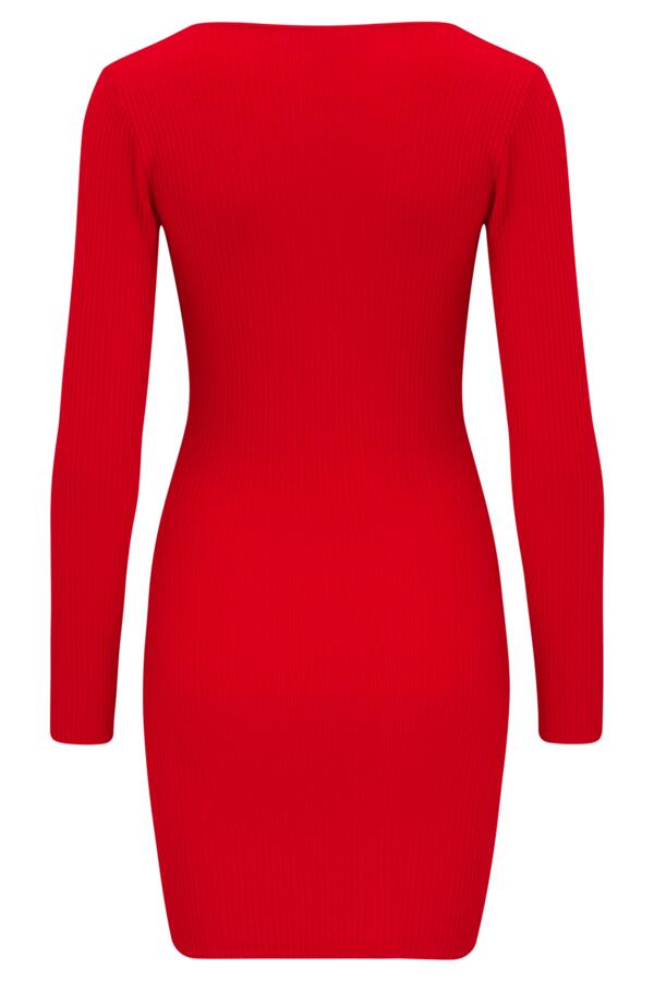 Sasha Rib Knit Square Neck Mini Dress with LENZING™ ECOVERO™ Viscose