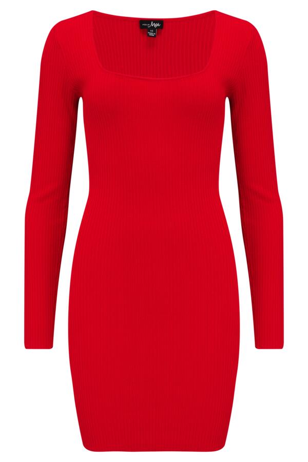 Sasha Rib Knit Square Neck Mini Dress with LENZING™ ECOVERO™ Viscose