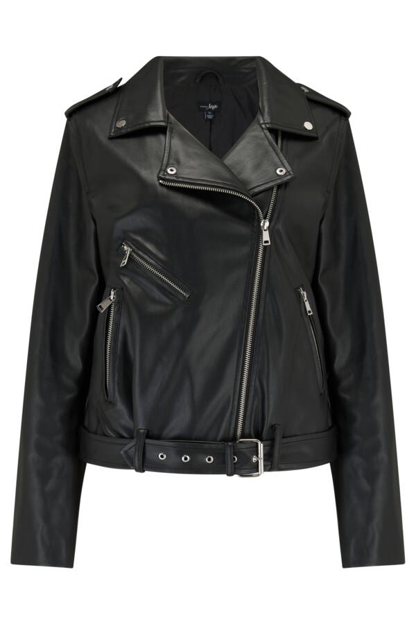 Michelle Faux Leather Biker Jacket