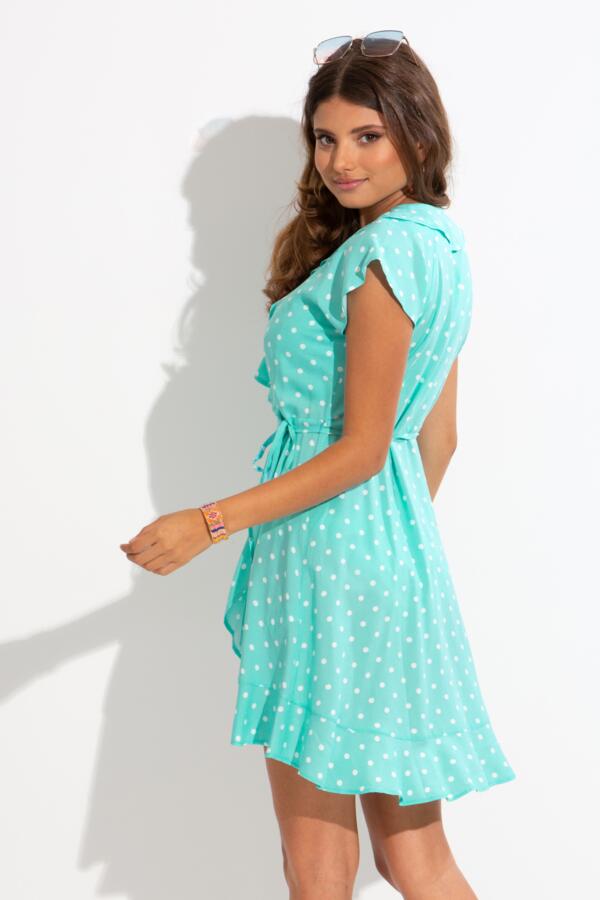 Woven Frill Wrap Dress