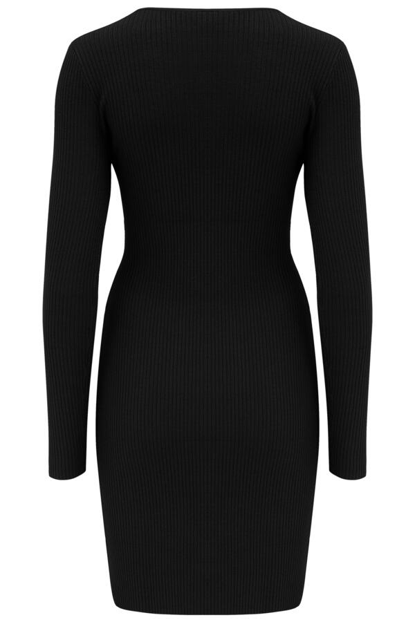 Layla Rib Knit V-Neck Bodycon Mini Dress with LENZING™ ECOVERO™ Viscose