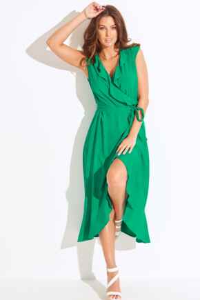 Midaxi Wrap Multiway Beach Dress - Green