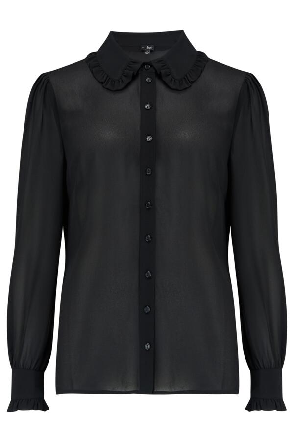 Nico Fuller Bust Frill Detail Chiffon Shirt