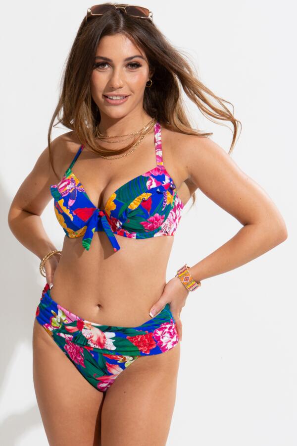 Antigua Fold Over Bikini Brief - Blue Floral