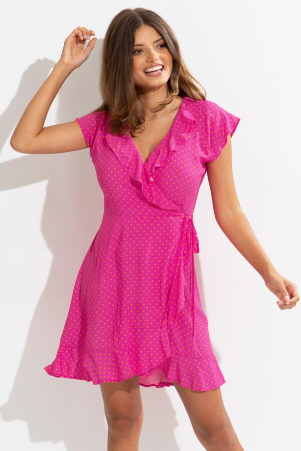 LENZING™ ECOVERO™ Viscose Frill Wrap Beach Dress